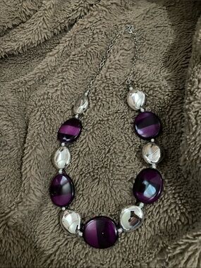 Purple Bead Statement Necklace - Women Jewelry